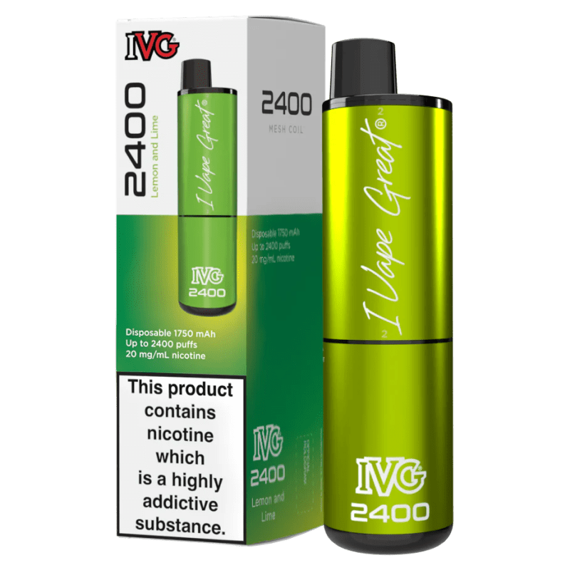 ivg 2400 disposable vape 1750 lemon and lime