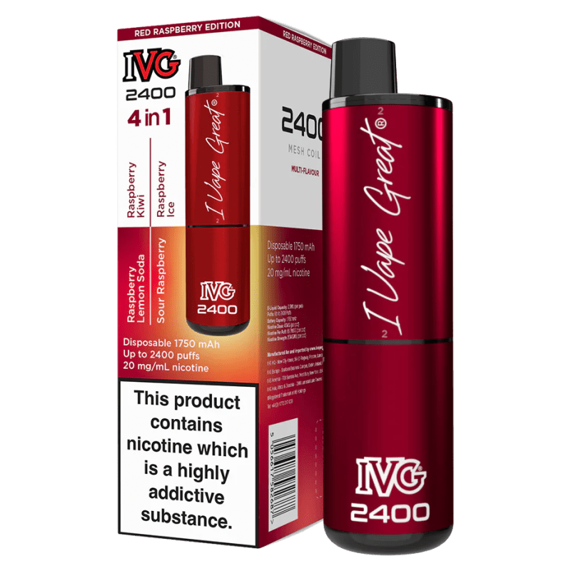 ivg 2400 disposable vape red raspberry edition